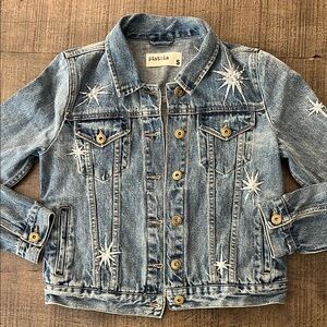 Pistola Blue Denim Jacket with White Star Accents